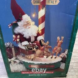 Matrix Industries Ltd Motion Santa Sleigh Reindeer Music Signpost 1995 In Box