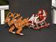Mechanical Cast Iron Santa Sled & Reindeer On Wheels Reindeer Go Up & Down