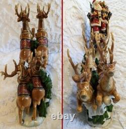 Member's Mark Christmas Santa Sleigh withReindeer LARGE Centerpiece Decor withBox A+