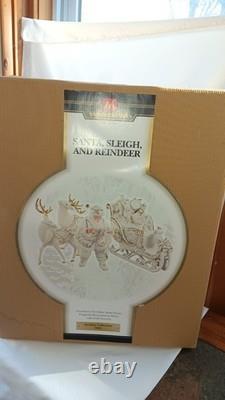 Member's Mark Porcelain Santa Sleigh & 2 Reindeer in Original Box 2005 Member's Mark Porcelain Santa Sleigh & 2 Reindeer in Original Box 2005