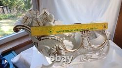 Member's Mark Porcelain Santa Sleigh & 2 Reindeer in Original Box 2005 Member's Mark Porcelain Santa Sleigh & 2 Reindeer in Original Box 2005