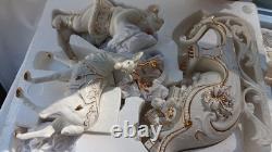 Member's Mark Porcelain Santa Sleigh & 2 Reindeer in Original Box 2005 Member's Mark Porcelain Santa Sleigh & 2 Reindeer in Original Box 2005