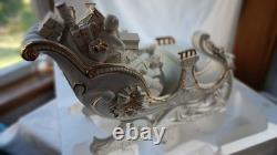 Member's Mark Porcelain Santa Sleigh & 2 Reindeer in Original Box 2005 Member's Mark Porcelain Santa Sleigh & 2 Reindeer in Original Box 2005