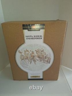 Member's Mark Porcelain Santa Sleigh & Reindeer Christmas Decoration In Box 2005
