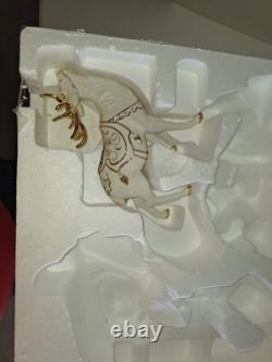 Member's Mark Porcelain Santa Sleigh & Reindeer Christmas Decoration In Box 2005