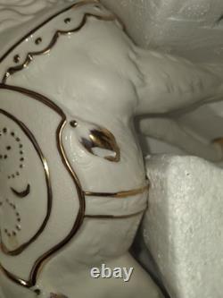 Member's Mark Porcelain Santa Sleigh & Reindeer Christmas Decoration In Box 2005