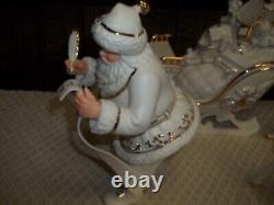 Member's Mark Porcelain Santa Sleigh & Reindeer In Original Box 2005
