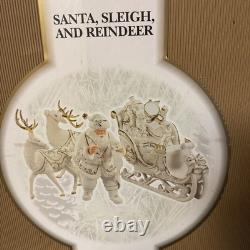 Member's Mark Porcelain Santa, Sleigh & Reindeers WithOriginal Box 2005 GORGEOUS