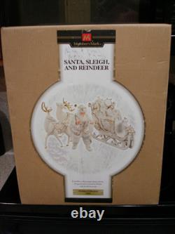 Member's Mark Porcelain Santa, Sleigh & Reindeers WithOriginal Box 2005 GORGEOUS