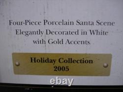 Member's Mark Porcelain Santa, Sleigh & Reindeers WithOriginal Box 2005 GORGEOUS