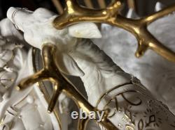 Member's Mark Porcelain Santa, Sleigh & Reindeers WithOriginal Box 2005 GORGEOUS