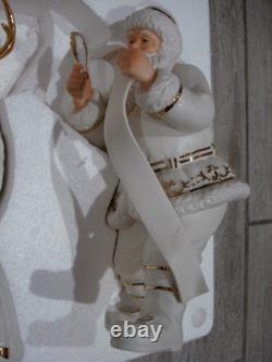 Member's Mark Porcelain Santa, Sleigh & Reindeers WithOriginal Box 2005 GORGEOUS