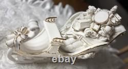 Member's Mark Porcelain Santa, Sleigh & Reindeers WithOriginal Box 2005 GORGEOUS