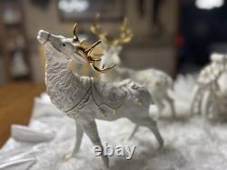 Member's Mark Porcelain Santa, Sleigh & Reindeers WithOriginal Box 2005 GORGEOUS