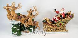 Members Mark Christmas Santa Sleigh with Reindeer Decor With Box