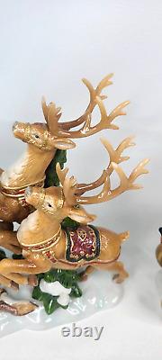 Members Mark Christmas Santa Sleigh with Reindeer Decor With Box