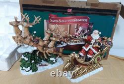 Members Mark SANTA SLEIGH WITH REINDEER Christmas Centerpiece MINT With Box