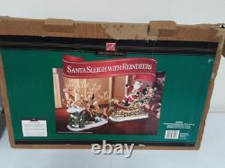 Members Mark SANTA SLEIGH WITH REINDEER Christmas Centerpiece MINT With Box