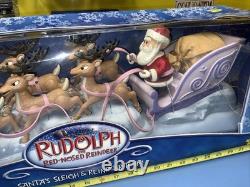 Memory Lane Playing Mantis Rudolph Santa's Sleigh and Reindeer Team 2003