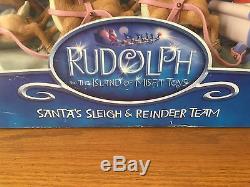 Memory Lane Rudolph the Red Nose Reindeer Santas Sleigh with Reindeer & Rudolph