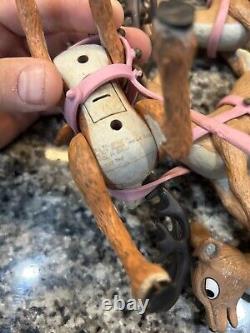 Memory Lane SANTA CLAUS REINDEER TEAM SLEIGH Rudolph Display! Please Read