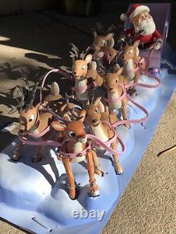 Memory Lane SANTA, RUDOLPH & REINDEER TEAM SLEIGH From FAO Schwarz IN BOX