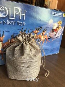 Memory Lane SANTA, RUDOLPH & REINDEER TEAM SLEIGH From FAO Schwarz IN BOX