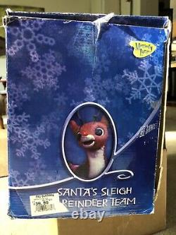 Memory Lane SANTA, RUDOLPH & REINDEER TEAM SLEIGH From FAO Schwarz IN BOX