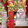 Merry Christmas Santa Sack Xmas Stocking Storage Burlap Huge Lovely Gift Bag