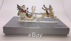 Mib Wilhelm Schweizer Diessen Pewter Santa In Sleigh Reindeer