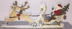 Mib Wilhelm Schweizer Diessen Pewter Santa In Sleigh Reindeer