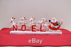 Mid Century Relco Santa, Sleigh & Reindeer NOEL Christmas Candle Holder