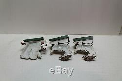 Midwest Cannon Falls SANTA IN SLEIGH & 2 REINDEER Stocking Hanger Set Cast Iron