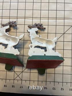 Midwest Cannon Falls SANTA'S SLEIGH & REINDEER Stocking Hanger Set 3 Cast Iron