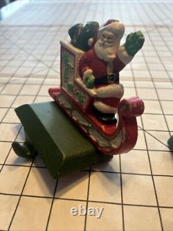Midwest Cannon Falls SANTA'S SLEIGH & REINDEER Stocking Hanger Set 3 Cast Iron