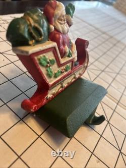 Midwest Cannon Falls SANTA'S SLEIGH & REINDEER Stocking Hanger Set 3 Cast Iron
