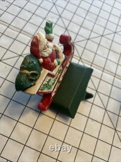 Midwest Cannon Falls SANTA'S SLEIGH & REINDEER Stocking Hanger Set 3 Cast Iron