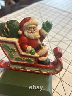 Midwest Cannon Falls SANTA'S SLEIGH & REINDEER Stocking Hanger Set 3 Cast Iron