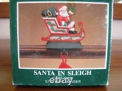 Midwest Cannon Stocking Holders Santa Sleigh And 2 Reindeer Cast Iron Set Of 3