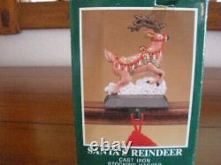 Midwest Cannon Stocking Holders Santa Sleigh And 2 Reindeer Cast Iron Set Of 3