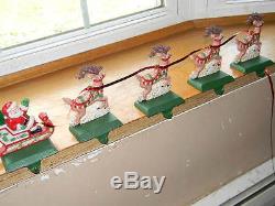 Details about   VTG Midwest Santa's Reindeer Cast Iron Christmas Stocking Hanger Holder w/ Box