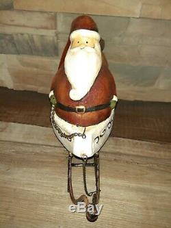 Midwest Of Cannon Falls Vtg. Santa On Sleigh With Reindeer. Rare. 8.75T x 30L