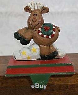 Midwest Set Santa Sleigh and 5 Reindeer Christmas Stocking Holders Eddie Walker