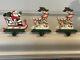 Midwest Of Cannon Falls 3 Cast Iron Stocking Hangers Santa In Sleigh & Reindeer