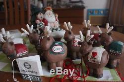 Midwest of Cannon Falls EDDIE WALKER Santa in Sleigh with 8 Reindeer Set EUC