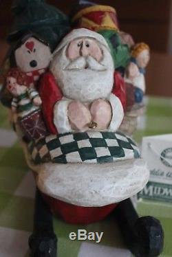 Midwest of Cannon Falls EDDIE WALKER Santa in Sleigh with 8 Reindeer Set EUC