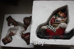 Midwest of Cannon Falls EDDIE WALKER Santa in Sleigh with 8 Reindeer Set EUC