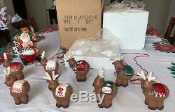 Midwest of Cannon Falls Eddie Walker Santa in Sleigh with 8 Reindeer Set