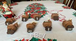 Midwest of Cannon Falls - Eddie Walker - Santa in Sleigh with 8 Reindeer Set