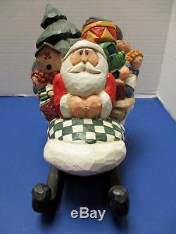 Midwest of Cannon Falls Eddie Walker Santa in Sleigh with Reindeer Rudolph Limited